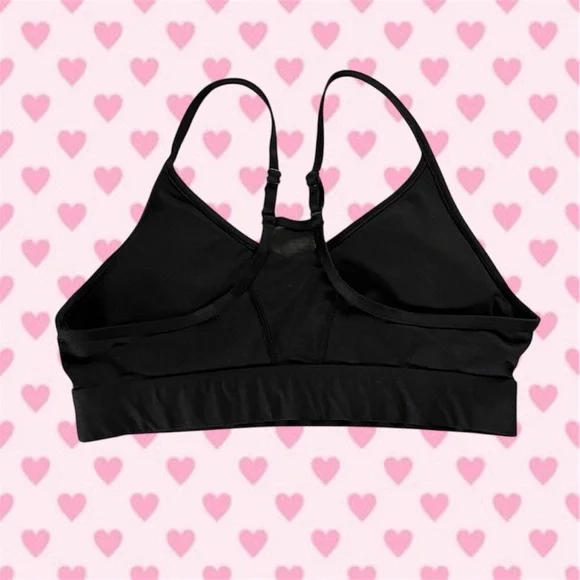 PINK Victoria's Secret Black Floral Sports Bra - Med 8-10 - Picture 5 of 8